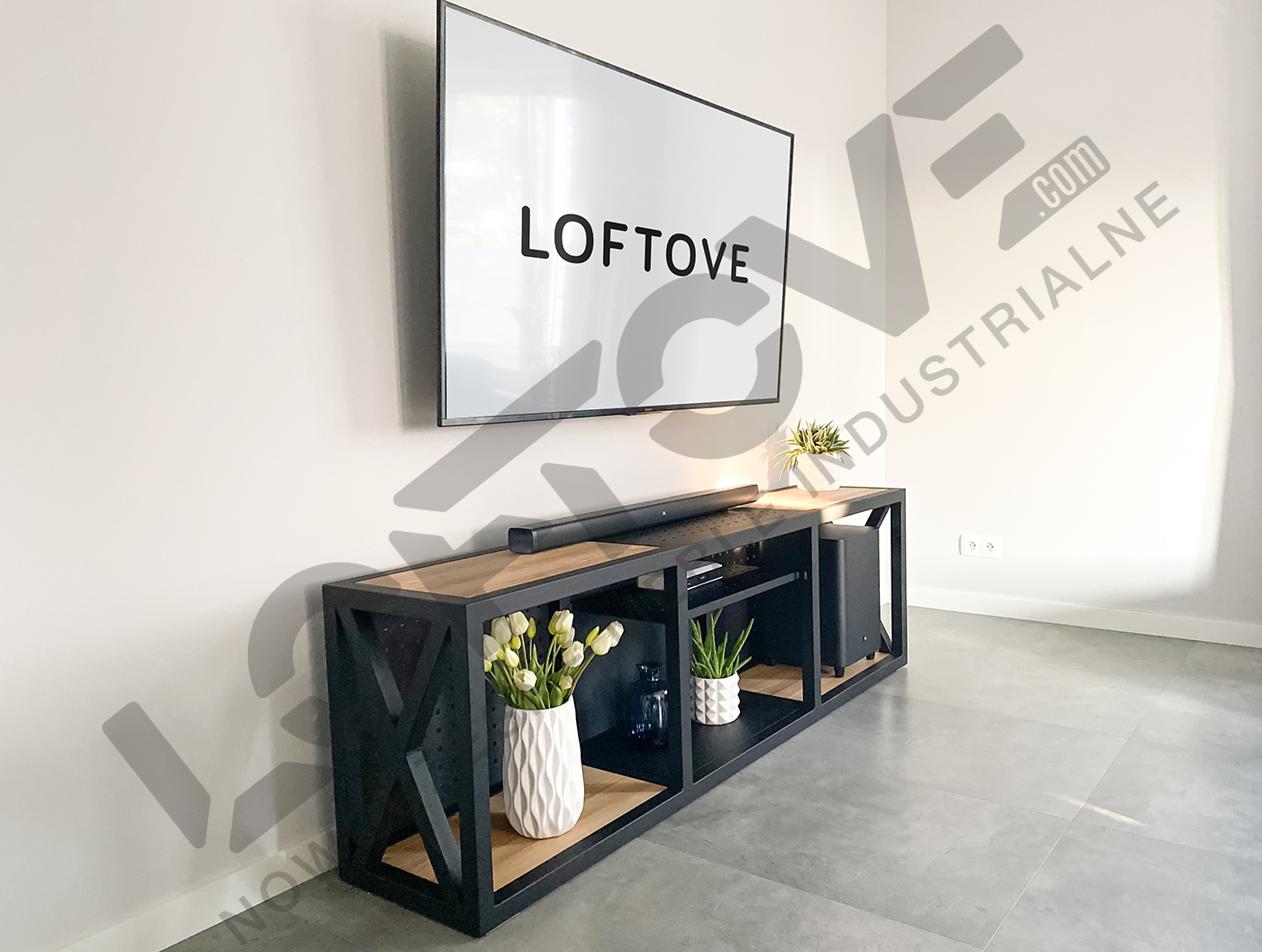 Szafka RTV loft / industrial